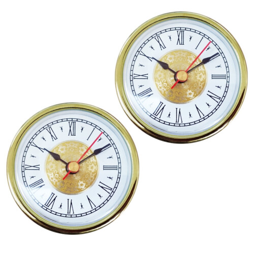 Quartz Clock Insert 65mm Roman/Arabic Numerals Gold Silver