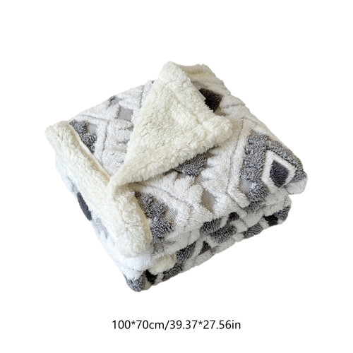 Warm Nap Double Layer Blanket Lambswool Taffeta Silver 2