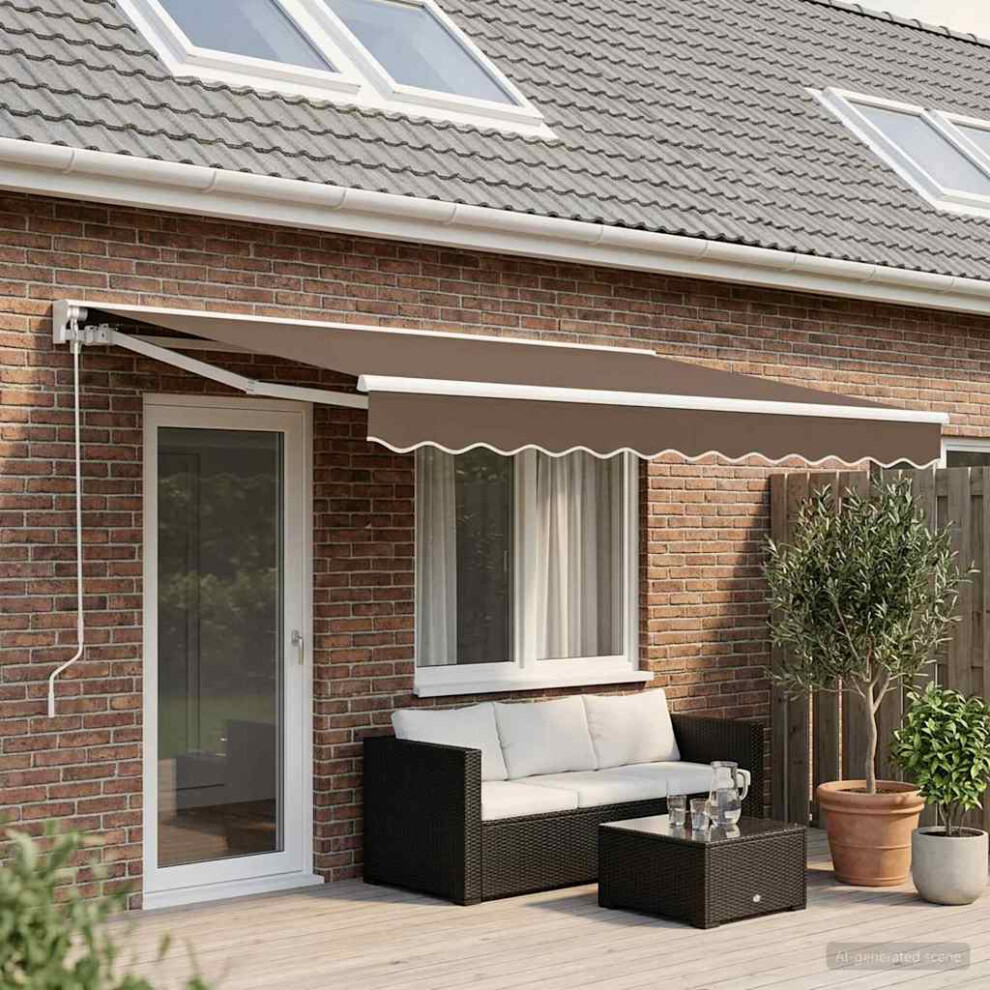 Vidaxl Manual Retractable Awning Taupe 4 X 3.5 M