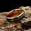 Men's Tungsten Wedding Ring Black Meteorite Golden Leaf 1