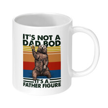 Father's Day Ceramic White Cup with Clear Bear Design
