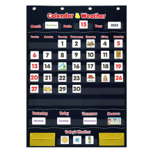 Calendar and Weather Pocket Chart with 142 Cards and 4 Hooks