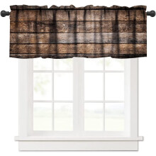 Brown Wood Rustic Valance Curtain 54x18 in Rod Pocket