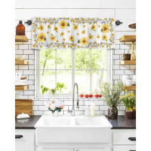 Yellow Bee Sunflower Kitchen Valance 54x18 inch Washable
