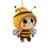 Cartoon Bee Acrylic Pendant 3.14 inch Yellow 1