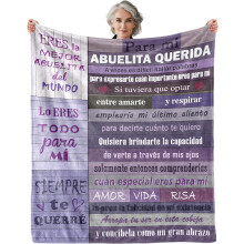 Couverture Abuela, cadeau espagnol pour grand-mère, 76 x 102 cm