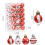 Bruchsichere rote und weiße Bonbonornamente, 3 cm, 24er-Packung 1