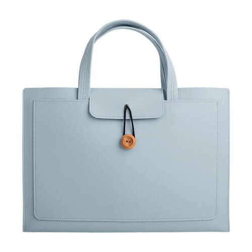 Τσάντα Tote Laptop Αδιάβροχη από Δέρμα 15,6 ίντσες ανοιχτό μπλε