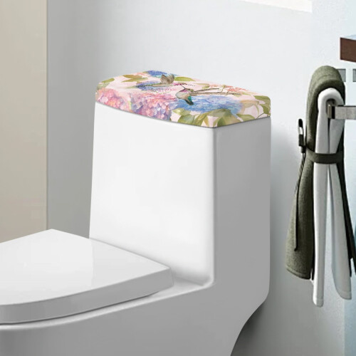 Toilettendeckel mit Kolibri-Blumenmotiv, 2 Stück