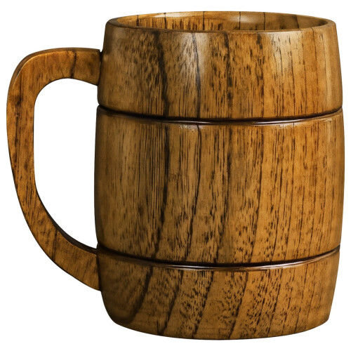 Wooden Beer Mug Vintage Design 24 oz with Handle