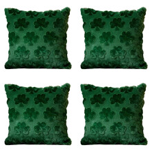 Ensemble de 4 housses de coussin pour la Saint-Patrick, 45 x 45 cm, vertes