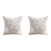 Housses de coussin flocons de neige de Noël 45 x 45 cm (lot de 2)