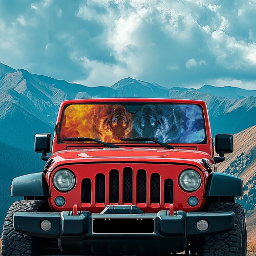 Foldable Windshield Sun Shade for Jeep Wrangler JL/JLU & 1
