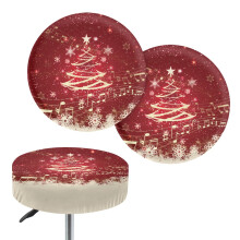 Housses de tabourets de bar musicales sapin de Noël, douces et anti-poussière2