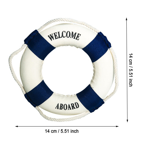 Bouée décorative en tissu de bienvenue bleue (1 pièce)