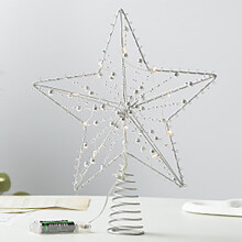 Étoile vintage en rotin pour sapin de Noël, 28 cm