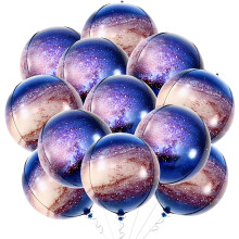 Ballons Galaxy Sphères 4D 360 de 56 cm (22 pouces) - Lot de 12