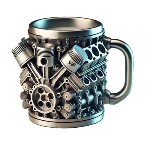 Κούπα καφέ από ανοξείδωτο ατσάλι V8Engine με μονωμένη λαβή
