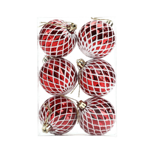 Boules de Noël incassables, lot de 6, 6 cm (2,36 pouces)