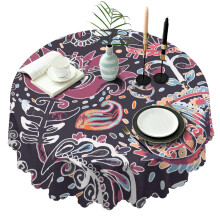 Nappe ronde vintage Ă motifs cachemire et fleurs, 152 cm (60 pouces)