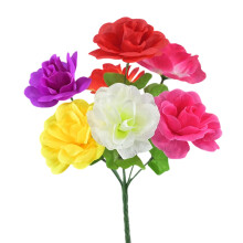 Bouquet de roses artificielles miniatures en soie multicolores (7 têtes)
