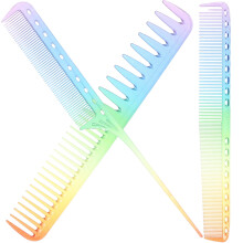 Peigne à dents de coiffure en résine multicolore, lot de 3