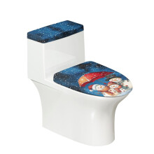 Ensemble de 2 couvre-abattants de toilettes bonhomme de neige de Noël, doux et réutilisables