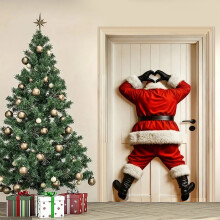 Décoration de porte de Noël 79 x 35 pouces - Bannière suspendue extérieure joyeuse