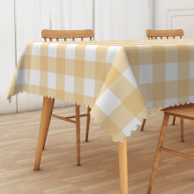Nappe rectangulaire Ă carreaux Mizhona jaune et blanc 152 x 259 cm