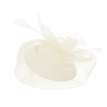 Chapeau Derby pour femme beige style années 1920 avec résille