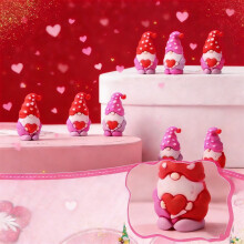 Gnomes en caoutchouc décoratifs pour la Saint-Valentin (6 pièces)
