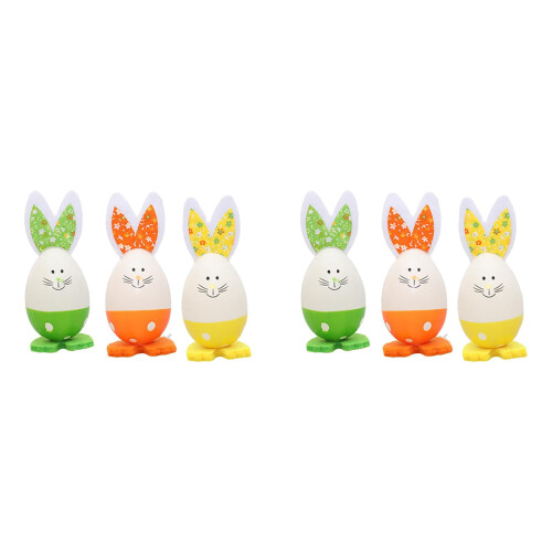 Décorations d'œufs de Pâques en forme de lapin (4 pièces de 6)