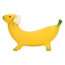 Sculpture de chien banane en résine, figurine décorative faite main