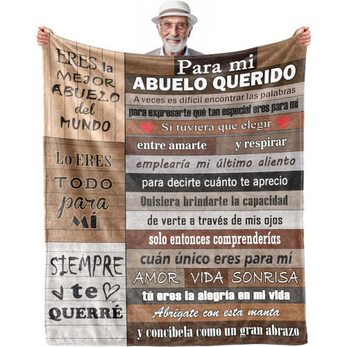 Κουβέρτα Abuelo Ισπανική με θέμα τον παππού 50x60 ίντσες