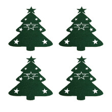 Porte-cartes sapin de Noël cerf étoile (lot de 4)