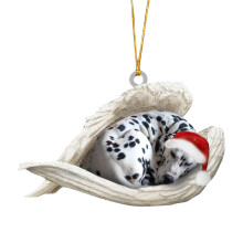 Décorations de Noël pour l'intérieur et l'extérieur : pendentifs chien et ange pour sapin, chien et ange