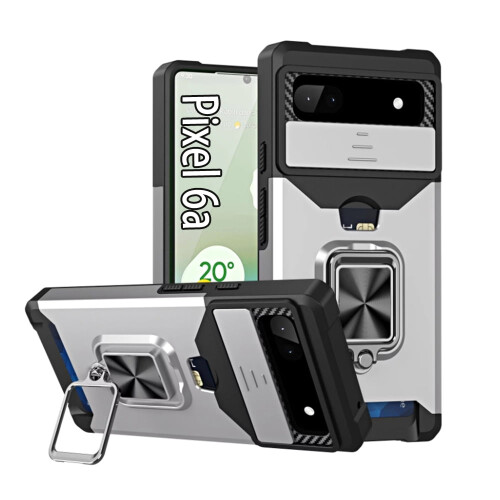 Θήκη τηλεφώνου Daxi Pixel6a Resistant με θήκη για κάρτες και δαχτυλίδια