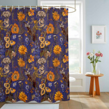 Tenda da doccia con fiori selvatici 72x84 pollici impermeabile, viola vintage