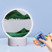 Arte con sabbia mobile, liquido in movimento, luce, controllo touch, rotondo