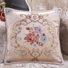 Broderat örngott i vintagestil, blått, 45x45 cm
