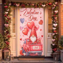 Bannière de porte pour la Saint-Valentin 35 x 71 pouces pour intérieur et extérieur