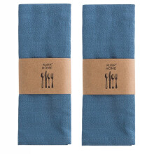 Serviettes de table en coton style lin, lot de 2, 38 x 28 cm
