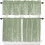 Sage Green Floral Kitchen Curtains Set with Valance 1