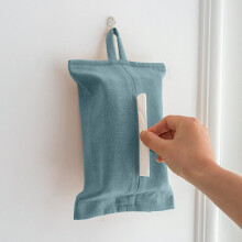 Boîte à mouchoirs en tissu uni avec cordelette de suspension