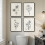 Boho Vintage Botanisk Väggkonst Set 4-Delad Svartvit Canvas 1