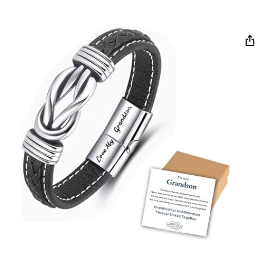 Mor och son flätat läderarmband 1-pack