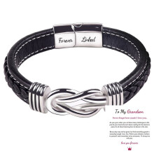 Mor och son flätat läderarmband 1-pack