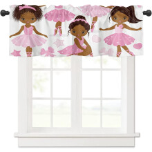 Cantonnière rose ballerine africaine 54 x 18 pouces à œillets