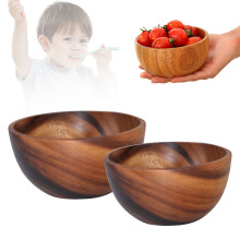 Holzschale aus Naturholz, zum Servieren von Obstsalat, 1 Stück