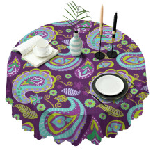 Nappe ronde à motif cachemire bohème 152 x 152 cm